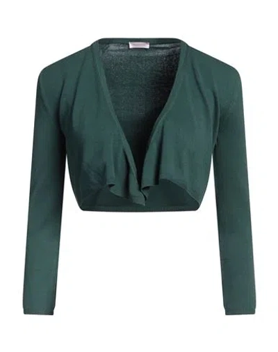 Rossopuro Woman Shrug Green Size 6 Cotton, Polyester