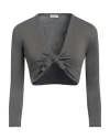 Rossopuro Woman Shrug Lead Size 6 Cotton, Polyester In Grey