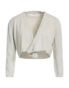 Rossopuro Woman Shrug Light Grey Size 12 Cotton, Polyester