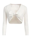 Rossopuro Woman Shrug Off White Size 6 Cotton, Polyester