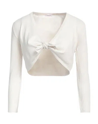 Rossopuro Woman Shrug Off White Size 6 Cotton, Polyester