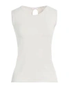 Rossopuro Woman Sweater Light Grey Size 12 Cotton, Polyester In Beige
