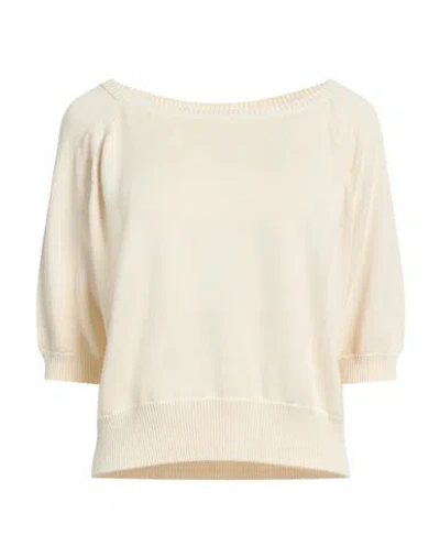 Rossopuro Woman Sweater Beige Size M Cotton In Neutral