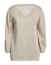 Rossopuro Woman Sweater Beige Size S Viscose, Metallic Fiber, Polyester