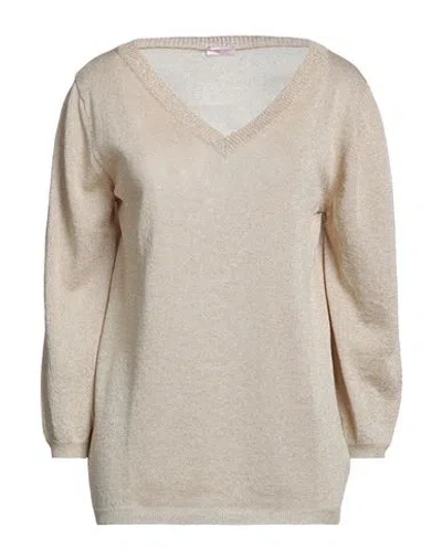 Rossopuro Woman Sweater Beige Size S Viscose, Metallic Fiber, Polyester