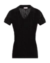 Rossopuro Woman T-shirt Black Size Xl Modal, Polyamide In Black