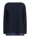 Rossopuro Woman Sweater Blue Size S Cotton, Silk, Elastane