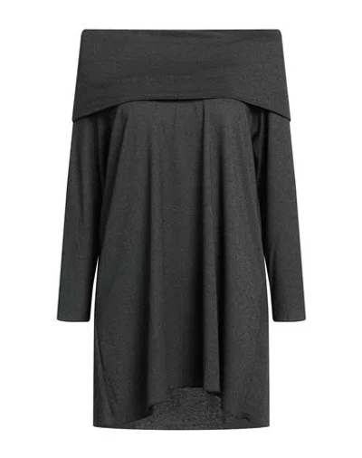Rossopuro Woman Sweater Charcoal Size M Viscose, Polyester, Polyamide, Elastane In Grey