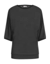 Rossopuro Woman Sweater Charcoal Size Xl Viscose, Polyester, Polyamide, Elastane In Grey