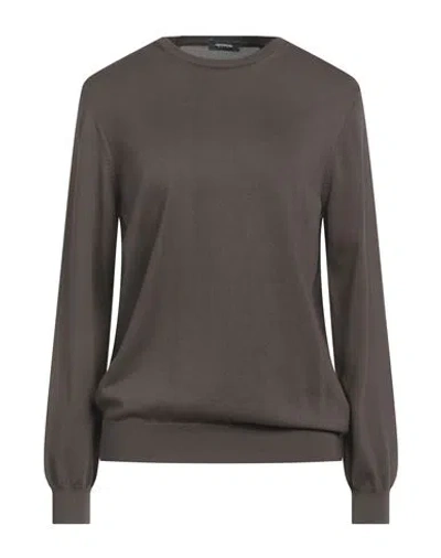 Rossopuro Woman Sweater Chocolate Brown Size 4 Cotton