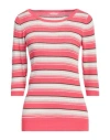 Rossopuro Woman Sweater Coral Size L Cotton In Red