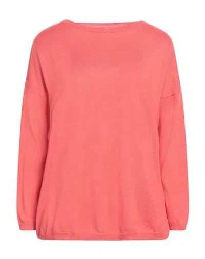 Rossopuro Woman Sweater Coral Size L Silk, Cotton In Red