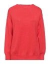 Rossopuro Woman Sweater Coral Size M Cotton In Red
