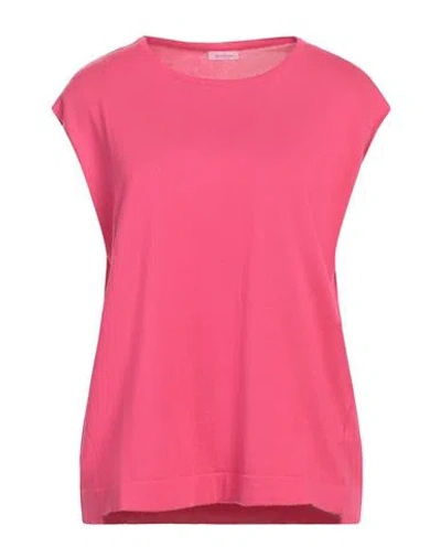 Rossopuro Woman Sweater Fuchsia Size L Cotton In Pink