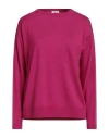 Rossopuro Woman Sweater Fuchsia Size L Wool, Silk, Cashmere