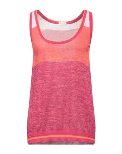 Rossopuro Woman Top Fuchsia Size S Viscose, Cotton, Metallic Polyester In Pink