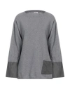 Rossopuro Woman Sweater Grey Size L Wool, Cashmere, Viscose, Polyester, Elastane In Grey