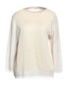 Rossopuro Woman Sweater Ivory Size S Polyester, Viscose, Metallic Fiber, Polyamide, Cotton In White