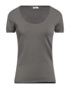 Rossopuro Woman Sweater Lead Size 8 Cotton, Polyester In Grey