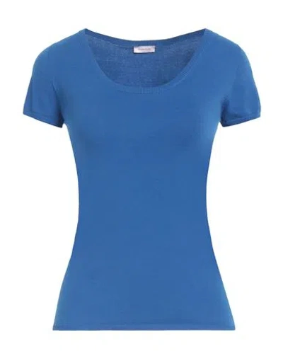 Rossopuro Woman Sweater Light Blue Size 6 Cotton, Polyester In Blue