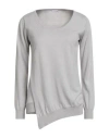 Rossopuro Woman Sweater Light Grey Size 8 Silk, Cotton In Multi