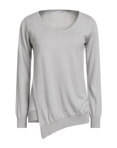 Rossopuro Woman Sweater Light Grey Size 8 Silk, Cotton In Multi