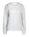 Rossopuro Woman Sweater Light Grey Size L Polyester, Viscose, Metallic Fiber, Polyamide, Cotton In Grey