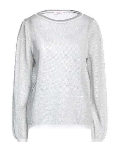 Rossopuro Woman Sweater Light Grey Size L Polyester, Viscose, Metallic Fiber, Polyamide, Cotton