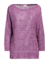 Rossopuro Woman Sweater Mauve Size M Cotton, Polyamide In Purple