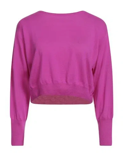 Rossopuro Woman Sweater Mauve Size L Virgin Wool In Pink
