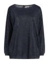 Rossopuro Woman Sweater Midnight Blue Size S Viscose, Polyamide, Metallic Fiber