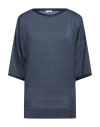 Rossopuro Woman Sweater Midnight Blue Size S Viscose, Polyester, Polyamide, Elastane In Blue