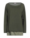 Rossopuro Woman Sweater Military Green Size Xl Cotton, Silk, Elastane