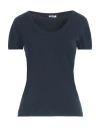 Rossopuro Woman Sweater Navy Size 12 Cotton, Polyester In Navy Blue