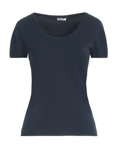 Rossopuro Woman Sweater Navy Size 12 Cotton, Polyester In Navy Blue