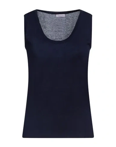Rossopuro Woman Sweater Navy Size 6 Silk, Cashmere In Navy Blue