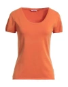 Rossopuro Woman Sweater Orange Size 10 Cotton, Polyester