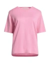 Rossopuro Woman Sweater Pink Size 4 Cotton