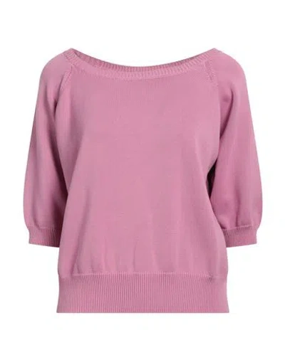 Rossopuro Woman Sweater Pink Size L Cotton