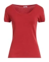 Rossopuro Woman Sweater Red Size 10 Cotton, Polyester In Red
