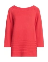 Rossopuro Woman Sweater Red Size 8 Cotton