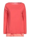 Rossopuro Woman Sweater Coral Size L Cotton, Silk, Elastane In Red