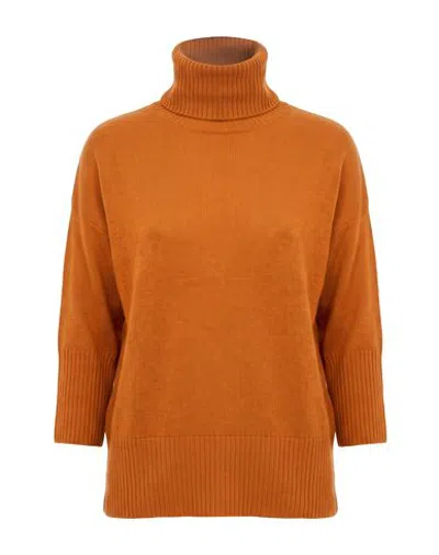 Rossopuro Woman Sweater Rust Size Xs Merino Wool In Orange
