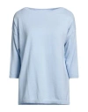 Rossopuro Woman Sweater Sky Blue Size S Cotton