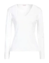 Rossopuro Woman Sweater White Size S Cotton, Polyester