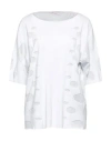 Rossopuro Woman Sweater White Size L Cotton, Viscose, Polyamide, Polyester In White