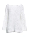 Rossopuro Woman Sweater White Size Xl Cotton, Polyamide