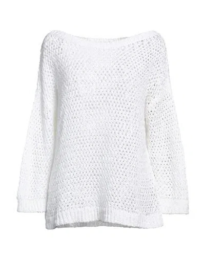 Rossopuro Woman Sweater White Size Xl Cotton, Polyamide In White