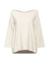 Rossopuro Woman T-shirt Beige Size S Cotton, Elastane