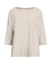 Rossopuro Woman T-shirt Beige Size Xl Cotton, Elastane
